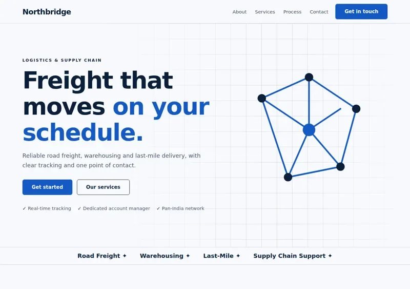 Concept design preview for Northbridge, a logistics & supply chain