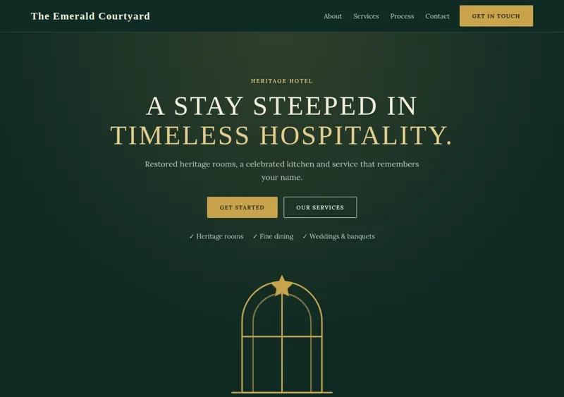 Concept design preview for The Emerald Courtyard, a heritage hotel